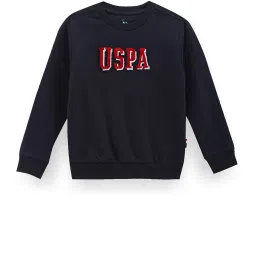 U.S. Polo Assn. Kids Navy Applique Full Sleeves Sweatshirt image 1