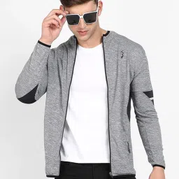 Campus Sutra Grey Melange Regular Fit Jacket image 1