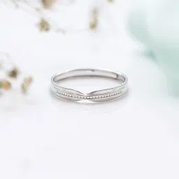 Zavya 92.5 Sterling Silver Adjustable Ring in Rhodium-Plating image 1