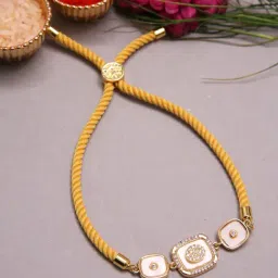 Aapno Rajasthan Gold Handmade Festive Casual Rakhi with Roli Chawal & Greetings Card-picture-24