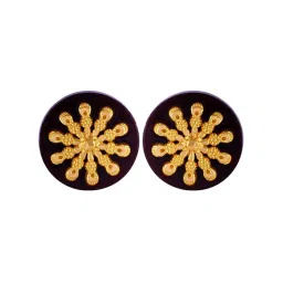 P.C. Chandra Jewellers 22k Gold Beautiful Spherical Shape Pola Carved With Stud Earrings image 1