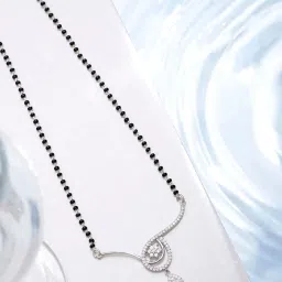 Zavya 92.5 Sterling Silver Star & Teardrop Mangalsutra for Women image 1