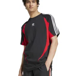 Adidas Originals Black Regular Fit Colour Block Sports T-Shirt image 1