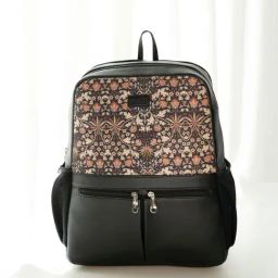 Zouk Office Kashmir Blooms Multicolor Jute Printed Laptop Backpack - 16.6 Ltrs-picture-14