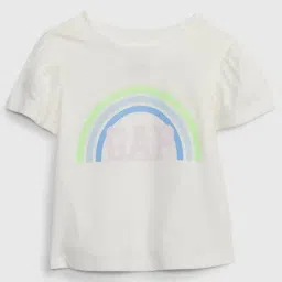 GAP Girls White Cotton Graphic T-Shirt-image-98