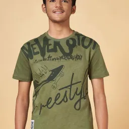 Coolsters by Pantaloons Kids Olive Cotton Printed T-Shirt image 1