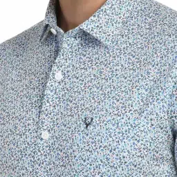 Allen Solly Blue Cotton Slim Fit Printed Shirt image 4