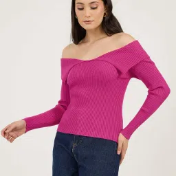 Styli Pink Plain Sweater image 1
