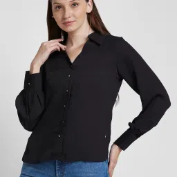 Spykar Black Regular Fit Shirt image 1