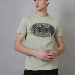 Free Authority Grey Batman Printed Regular Fit T-Shirt image 1