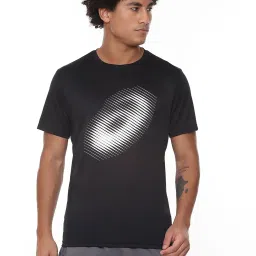 Asics Black Regular Fit Graphic Print Sports T-Shirt image 1