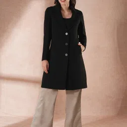 Globus Black Regular Fit Coat image 1