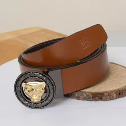 Carlton London Tan Leather Waist Belt for Men image 1