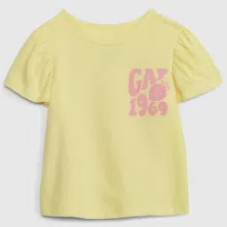 GAP Girls Yellow Cotton Graphic T-Shirt-picture-27