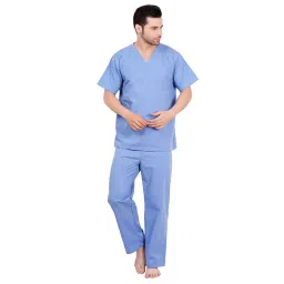 LOYAL NEEDS V Neck Short Sleeves Double Stitch Scrub Suit Customised Polycotton Fabric MSVCB XXL Size For Male image 2