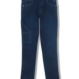 Gini & Jony Boys Blue Solid Jeans image 1