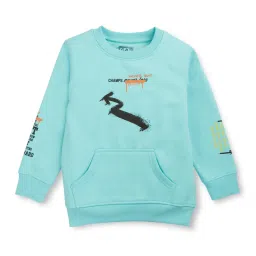 Gini & Jony Kids Blue Printed Full Sleeves Sweatshirt image 1