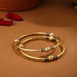 NVR Gold Plated Traditional Bangles for Women Set of 2 image 1