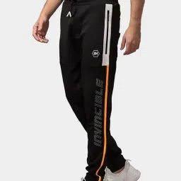 Being Human Jet Black Cotton Regular Fit Printed Trackpants image 3