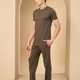 Sweet Dreams Brown Regular Fit Nightwear Set image 3
