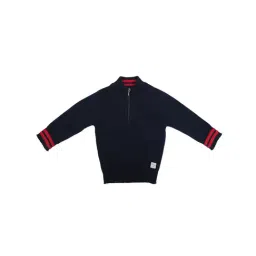 Gini & Jony Kids Navy Solid Sweater-picture-46