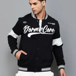 Fame Forever by Lifestyle Black Regular Fit Printed Bomber Jacket image 1
