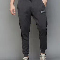 BOSSINI Anthra Melange Relaxed Fit Colour Block Joggers image 1
