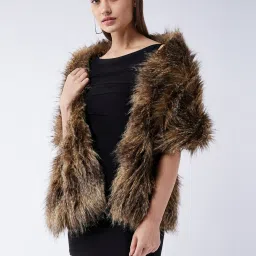 Inweave Brown & Beige Plain Cape image 1