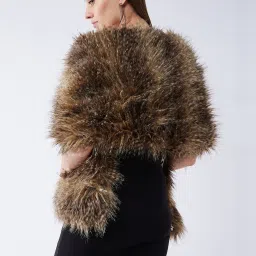 Inweave Brown & Beige Plain Cape image 2