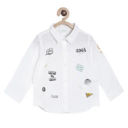 MINIKLUB Boys White Printed Full Sleeves Shirt-picture-45