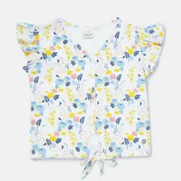 Gini & Jony Kids Blue Cotton Floral Print Top-picture-35