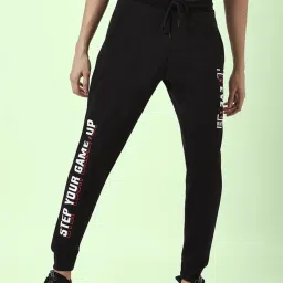 People by Pantaloons Black Regular Fit Printed Joggers image 1