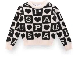 U.S. Polo Assn. Kids Black & Pink Self Design Sweatshirt image 1