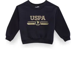 U.S. Polo Assn. Kids Navy Printed Full Sleeves Sweatshirt image 1
