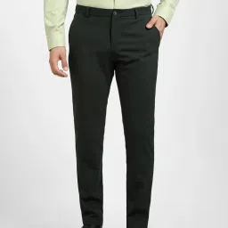 SELECTED HOMME Deep Green Slim Fit Flat Front Trousers image 1