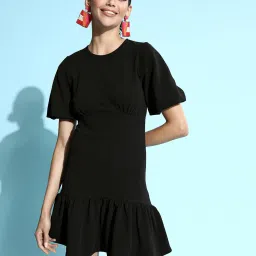 KASSUALLY Black Relaxed Fit A Line Dress image 1