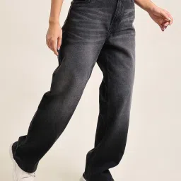 Bene Kleed Black Cotton Relaxed Fit Mid Rise Jeans image 1