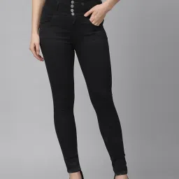 KASSUALLY Black Relaxed Fit High Rise Jeans image 1