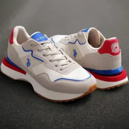 U.S. Polo Assn. Men's Off White Running Shoes image 1