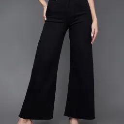 Miss Chase Black Denim Regular Fit Mid Rise Jeans image 1