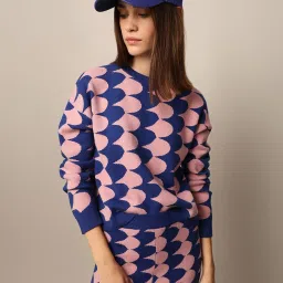 Only Blue & Pink Printed Pullover image 1