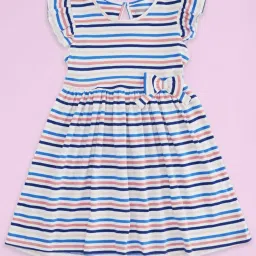 Pantaloons Junior Multicolor Cotton Striped Dress image 1
