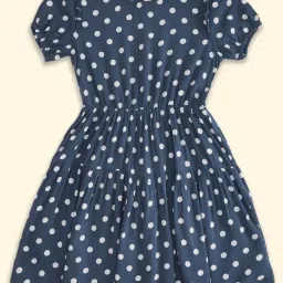 Pantaloons Junior Navy & White Printed Dress image 1