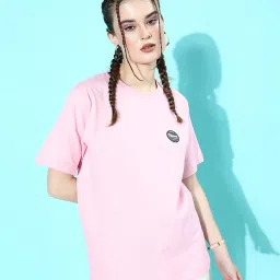 Difference of Opinion Pink Graphic Cotton Oversized T-Shirt image 1
