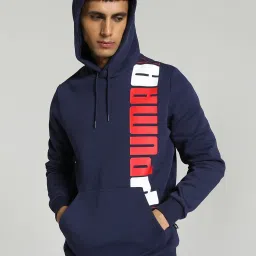 Puma Navy Cotton Regular Fit Printed Hooded Sweatshirt image 1