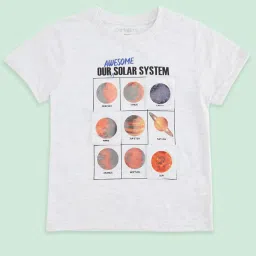 Pantaloons Junior Grey Cotton Printed T-Shirt image 1