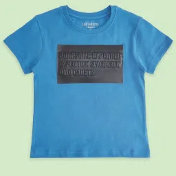 Pantaloons Junior Cobalt Blue Cotton Applique T-Shirt image 1