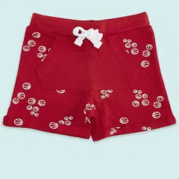 Pantaloons Baby Red Cotton Printed Shorts image 1