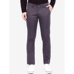 GIORDANO Men Grey Slim Fit Solid Regular Trousers-image-10