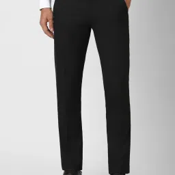 Peter England Black Slim Fit Trousers image 1